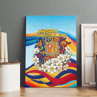 Andorra National Day Canvas Wall Art Coat Of Arms Daffodil Flower Cultural Heritage