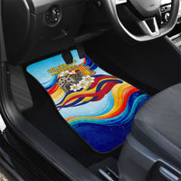 Andorra National Day Car Mats Coat Of Arms Daffodil Flower Cultural Heritage