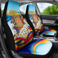 Andorra National Day Car Seat Cover Coat Of Arms Daffodil Flower Cultural Heritage