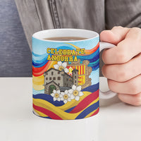 Andorra National Day Ceramic Mug Coat Of Arms Daffodil Flower Cultural Heritage