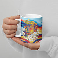 Andorra National Day Ceramic Mug Coat Of Arms Daffodil Flower Cultural Heritage
