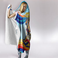 Andorra National Day Hooded Blanket Coat Of Arms Daffodil Flower Cultural Heritage