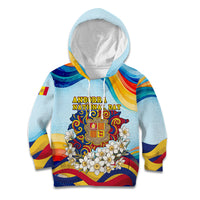 Andorra National Day Kid Hoodie Coat Of Arms Daffodil Flower Cultural Heritage