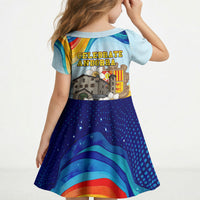 Andorra National Day Kid Short Sleeve Dress Coat Of Arms Daffodil Flower Cultural Heritage