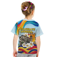 Andorra National Day Kid T Shirt Coat Of Arms Daffodil Flower Cultural Heritage
