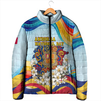 Andorra National Day Padded Jacket Coat Of Arms Daffodil Flower Cultural Heritage