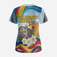 Andorra National Day Scrub Top Coat Of Arms Daffodil Flower Cultural Heritage