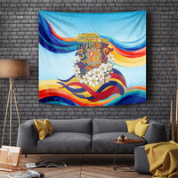 Andorra National Day Tapestry Coat Of Arms Daffodil Flower Cultural Heritage