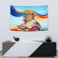Andorra National Day Tapestry Coat Of Arms Daffodil Flower Cultural Heritage