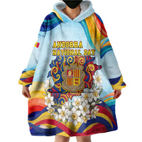 Andorra National Day Wearable Blanket Hoodie Coat Of Arms Daffodil Flower Cultural Heritage