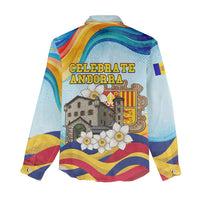 Andorra National Day Women Casual Shirt Coat Of Arms Daffodil Flower Cultural Heritage