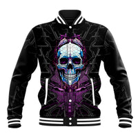 Technology Skull Baseball Jacket I'm blunt because God rolled me that way - Wonder Print Shop
