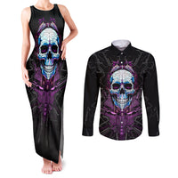 Technology Skull Couples Matching Tank Maxi Dress and Long Sleeve Button Shirts I'm blunt because God rolled me that way - Wonder Print Shop