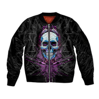 Technology Skull Sleeve Zip Bomber Jacket I'm blunt because God rolled me that way - Wonder Print Shop