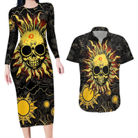 Sun Skull Couples Matching Long Sleeve Bodycon Dress and Hawaiian Shirt I May Not Be Perfect But At Least I'm Not You - Wonder Print Shop