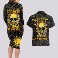 Sun Skull Couples Matching Long Sleeve Bodycon Dress and Hawaiian Shirt I May Not Be Perfect But At Least I'm Not You - Wonder Print Shop