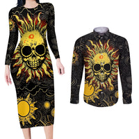 Sun Skull Couples Matching Long Sleeve Bodycon Dress and Long Sleeve Button Shirts I May Not Be Perfect But At Least I'm Not You - Wonder Print Shop