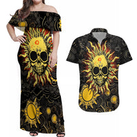 Sun Skull Couples Matching Off Shoulder Maxi Dress and Hawaiian Shirt I May Not Be Perfect But At Least I'm Not You - Wonder Print Shop