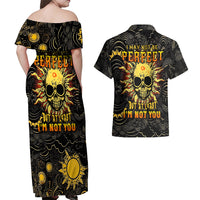 Sun Skull Couples Matching Off Shoulder Maxi Dress and Hawaiian Shirt I May Not Be Perfect But At Least I'm Not You - Wonder Print Shop
