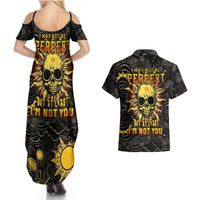 Sun Skull Couples Matching Summer Maxi Dress and Hawaiian Shirt I May Not Be Perfect But At Least I'm Not You - Wonder Print Shop