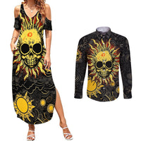 Sun Skull Couples Matching Summer Maxi Dress and Long Sleeve Button Shirts I May Not Be Perfect But At Least I'm Not You - Wonder Print Shop