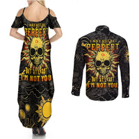 Sun Skull Couples Matching Summer Maxi Dress and Long Sleeve Button Shirts I May Not Be Perfect But At Least I'm Not You - Wonder Print Shop