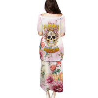 Flower Skull Puletasi She Is Sunshine Mixed With A Little Hurricane - Wonder Print Shop