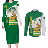 Andalusia Flag Couples Matching Long Sleeve Bodycon Dress and Long Sleeve Button Shirt Autonomous Community of Spain - Wonder Print Shop