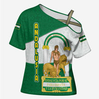 Andalusia Flag Cross Shoulder Shirt Autonomous Community of Spain - Wonder Print Shop