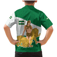 Andalusia Flag Family Matching Mermaid Dress and Hawaiian Shirt Autonomous Community of Spain - Wonder Print Shop