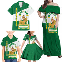 Andalusia Flag Family Matching Off Shoulder Maxi Dress and Hawaiian Shirt Autonomous Community of Spain - Wonder Print Shop