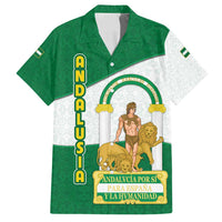 Andalusia Flag Family Matching Off Shoulder Short Dress and Hawaiian Shirt Autonomous Community of Spain - Wonder Print Shop