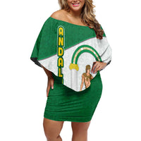 Andalusia Flag Family Matching Off Shoulder Short Dress and Hawaiian Shirt Autonomous Community of Spain - Wonder Print Shop