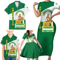 Andalusia Flag Family Matching Short Sleeve Bodycon Dress and Hawaiian Shirt Autonomous Community of Spain - Wonder Print Shop