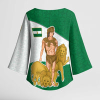 Andalusia Flag Kimono Sleeve Blouse Autonomous Community of Spain - Wonder Print Shop