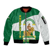 Andalusia Flag Sleeve Zip Bomber Jacket Autonomous Community of Spain - Wonder Print Shop