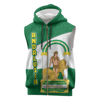Andalusia Flag Sleeveless Zip Hoodie Autonomous Community of Spain - Wonder Print Shop
