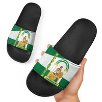 Andalusia Flag Slide Sandals Autonomous Community of Spain - Wonder Print Shop