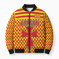 Aragon Flag Bomber Puffer Jacket Autonomous Community of Spain - Wonder Print Shop