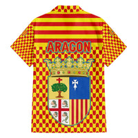Aragon Flag Family Matching Long Sleeve Bodycon Dress and Hawaiian Shirt Autonomous Community of Spain - Wonder Print Shop