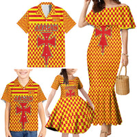 Aragon Flag Family Matching Mermaid Dress and Hawaiian Shirt Autonomous Community of Spain - Wonder Print Shop