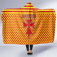 Aragon Flag Hooded Blanket Autonomous Community of Spain - Wonder Print Shop