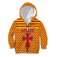 Aragon Flag Kid Hoodie Autonomous Community of Spain - Wonder Print Shop
