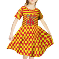 Aragon Flag Kid Short Sleeve Dress Autonomous Community of Spain - Wonder Print Shop