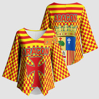 Aragon Flag Kimono Sleeve Blouse Autonomous Community of Spain - Wonder Print Shop