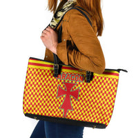 Aragon Flag Leather Tote Bag Autonomous Community of Spain - Wonder Print Shop