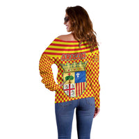 Aragon Flag Off Shoulder Sweater Autonomous Community of Spain - Wonder Print Shop