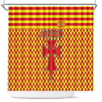 Aragon Flag Shower Curtain Autonomous Community of Spain - Wonder Print Shop