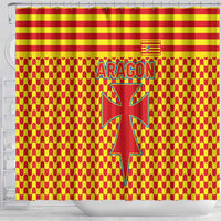 Aragon Flag Shower Curtain Autonomous Community of Spain - Wonder Print Shop