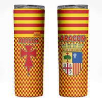 Aragon Flag Skinny Tumbler Autonomous Community of Spain - Wonder Print Shop